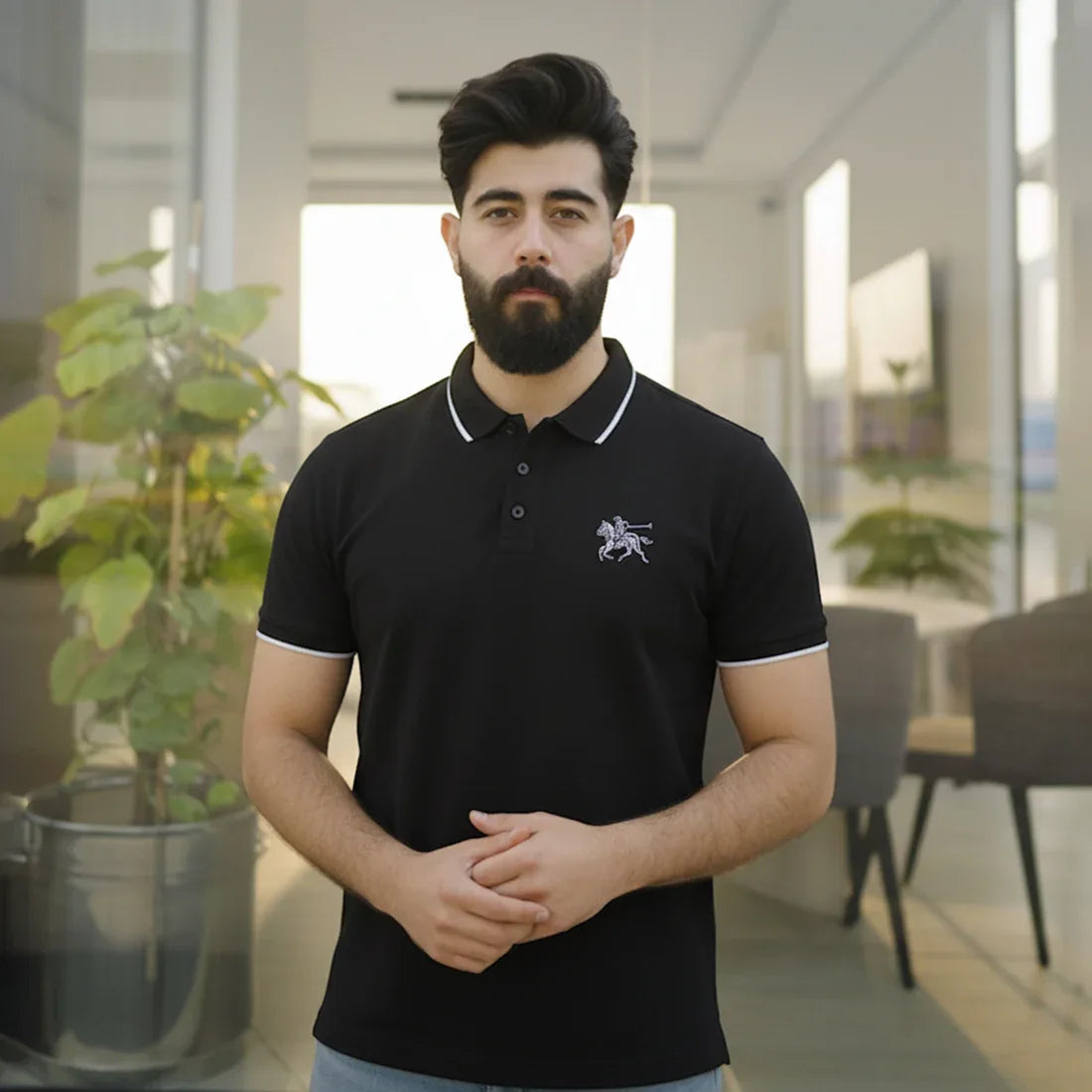 ST HV POLO - BLACK - NAVZA