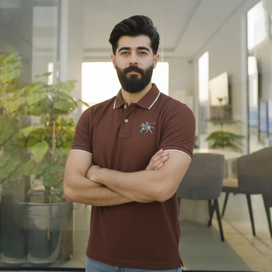 ST HV POLO - BROWN - NAVZA