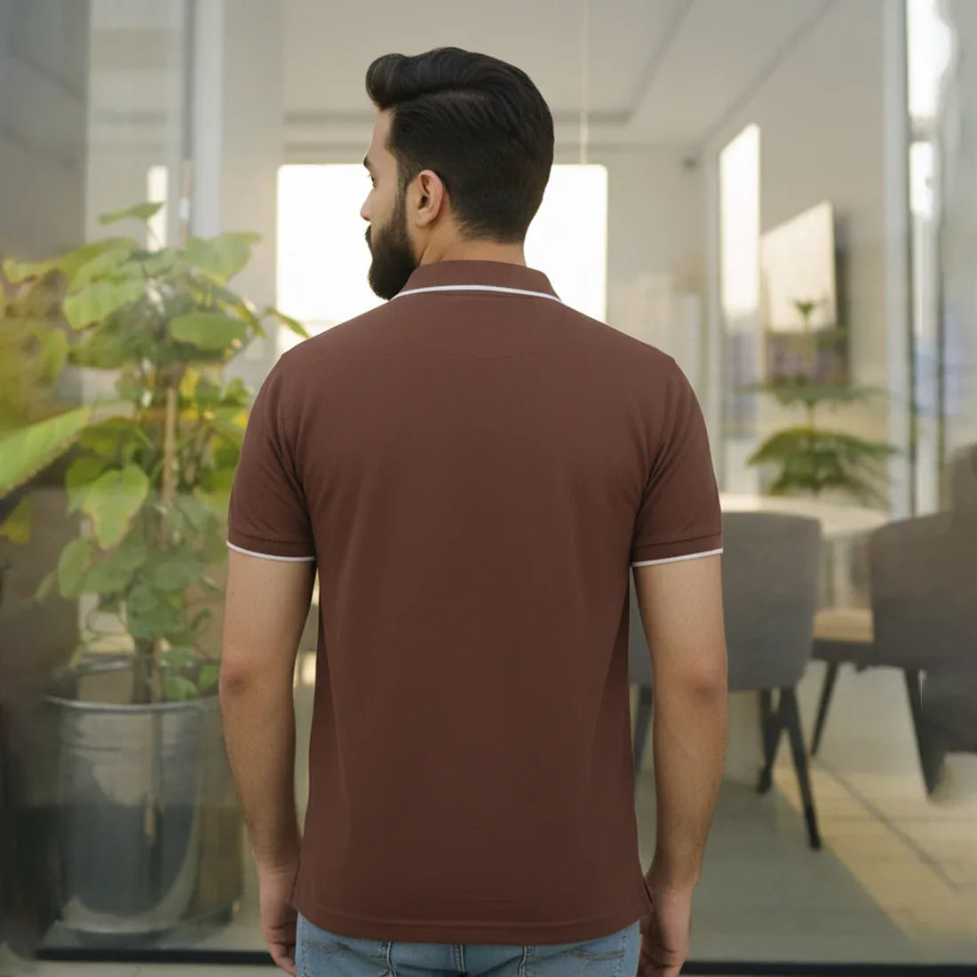 ST HV POLO - BROWN - NAVZA