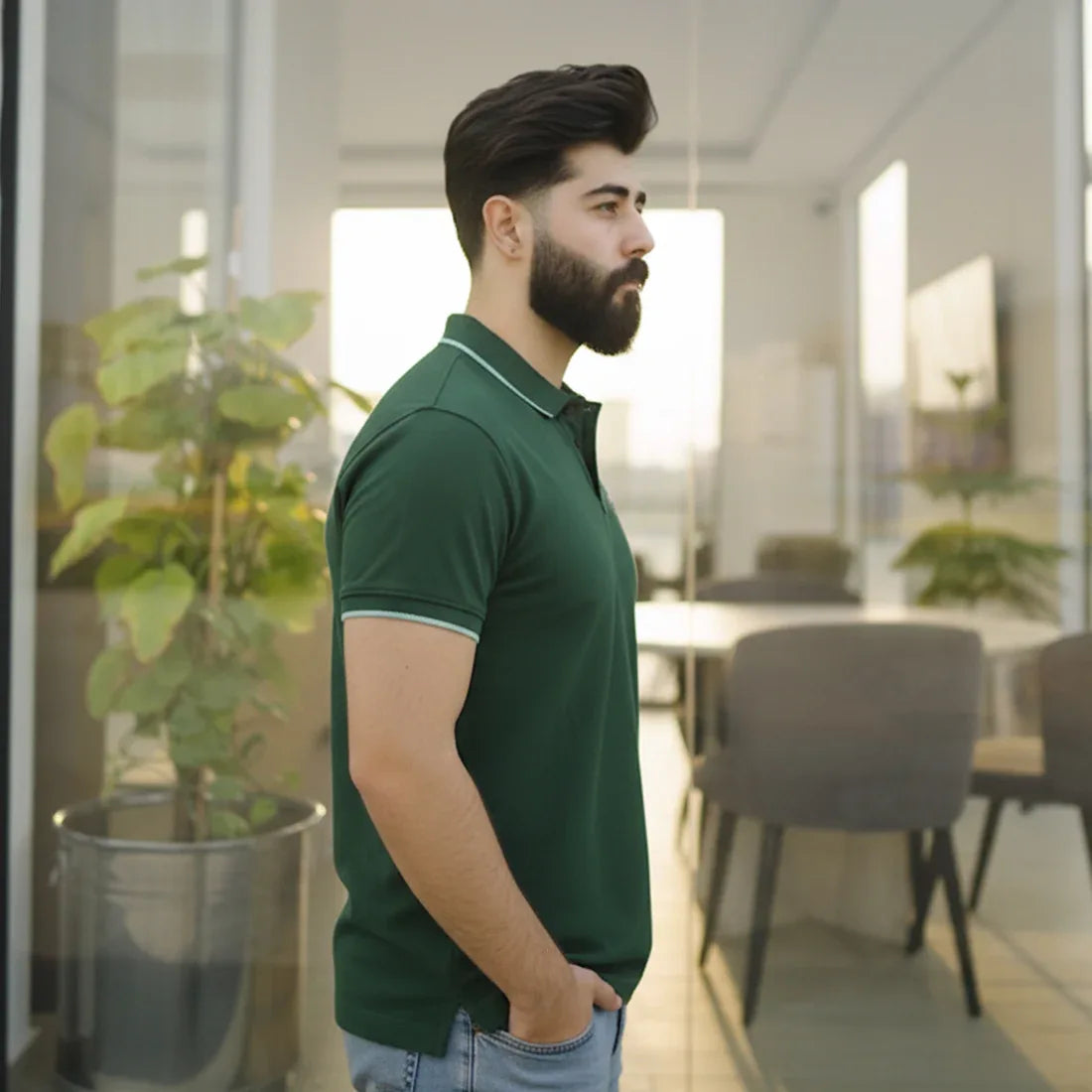 ST HV POLO - RICH GREEN - NAVZA