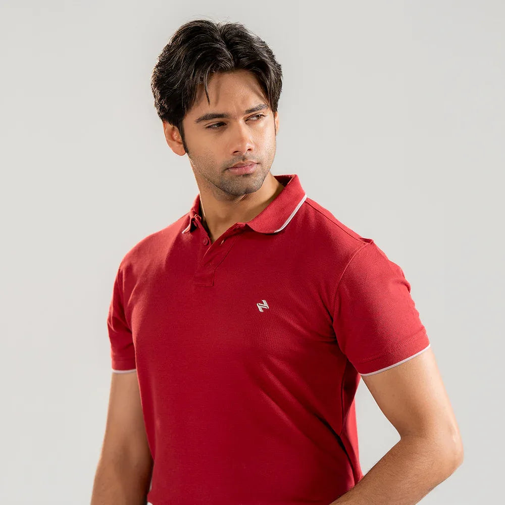 ST LV POLO - MAROON - NAVZA