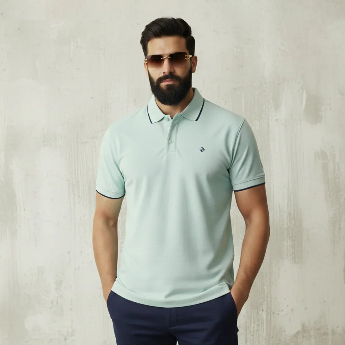 ST LV POLO - AQUA BLUE - NAVZA