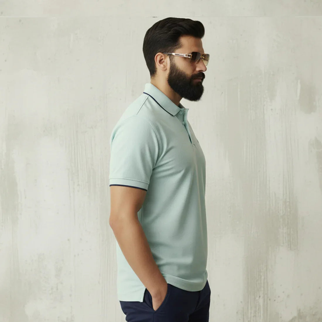 ST LV POLO - AQUA BLUE - NAVZA