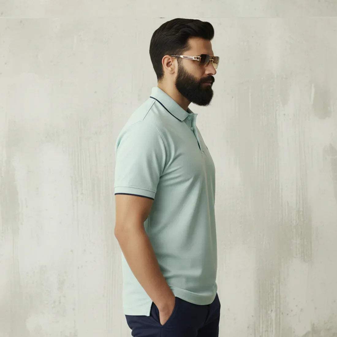 ST LV POLO - AQUA BLUE - NAVZA