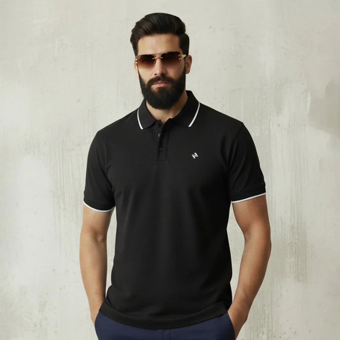 ST LV POLO - BLACK - NAVZA