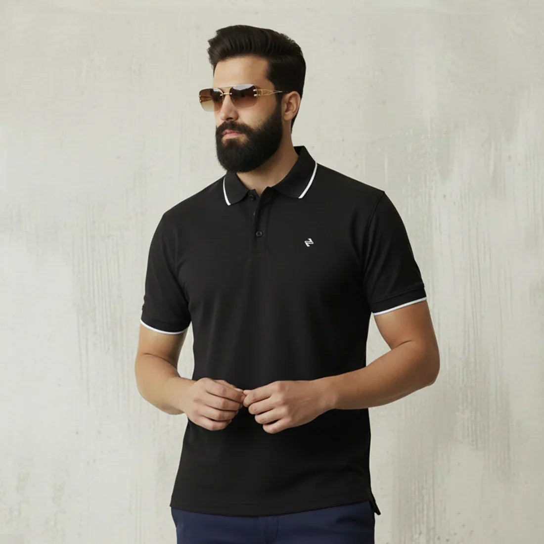 ST LV POLO - BLACK - NAVZA