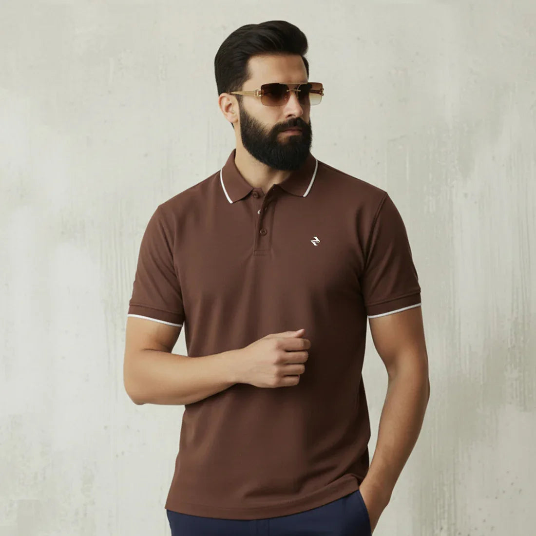 ST LV POLO - BROWN - NAVZA