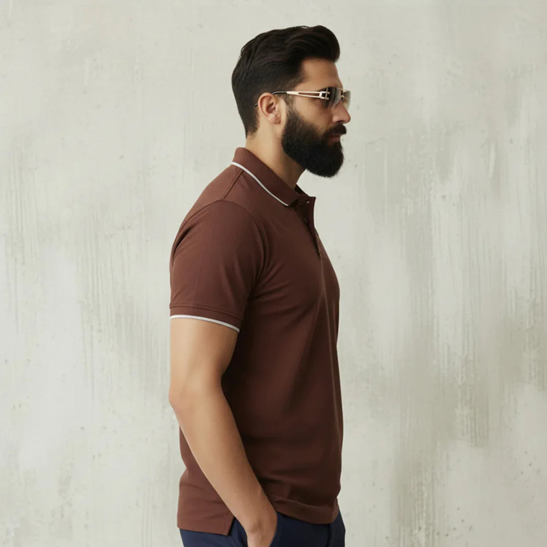 ST LV POLO - BROWN - NAVZA