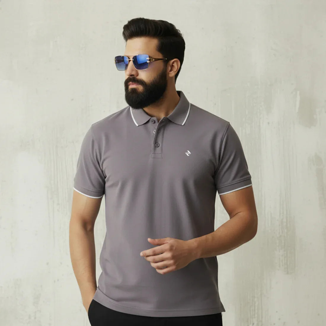 ST LV POLO - DARK GREY - NAVZA