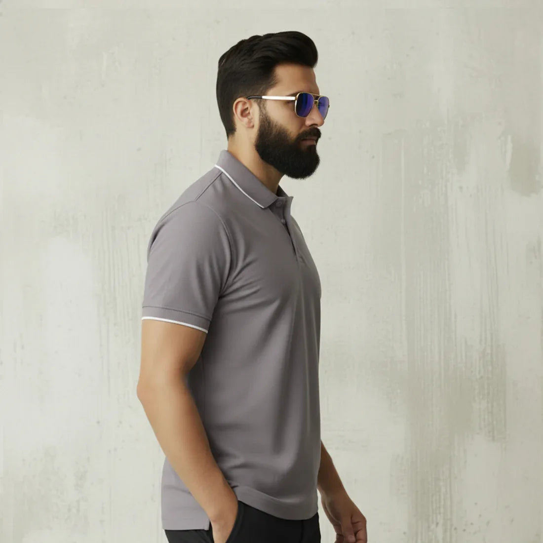 ST LV POLO - DARK GREY - NAVZA