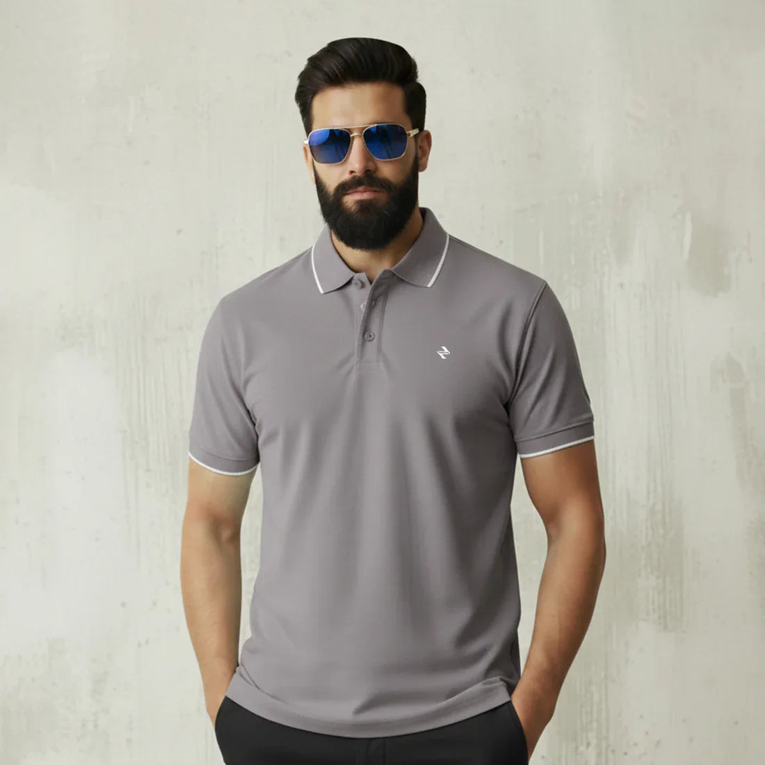 ST LV POLO - DARK GREY - NAVZA