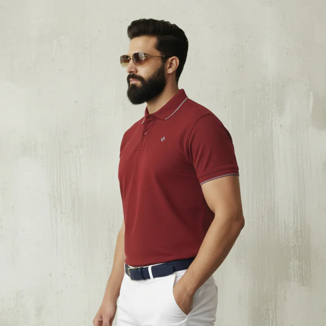 ST LV POLO - MAROON - NAVZA