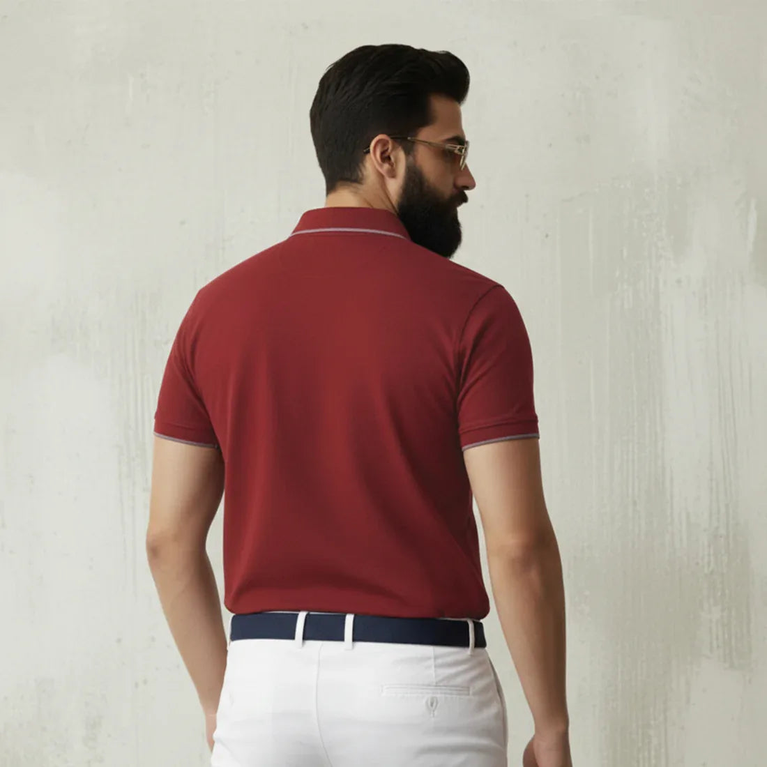 ST LV POLO - MAROON - NAVZA