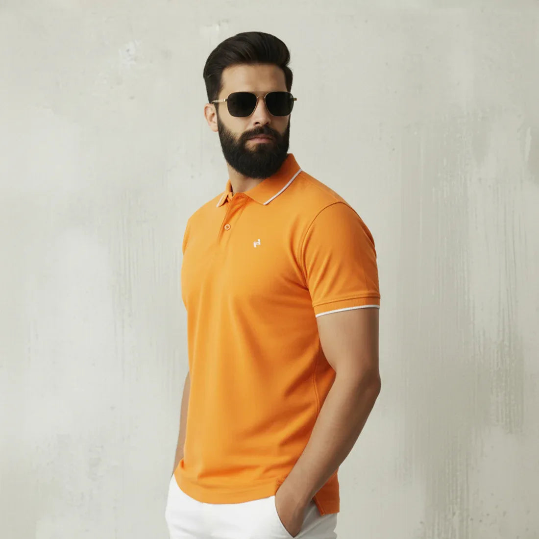 ST LV POLO - ORANGE - NAVZA