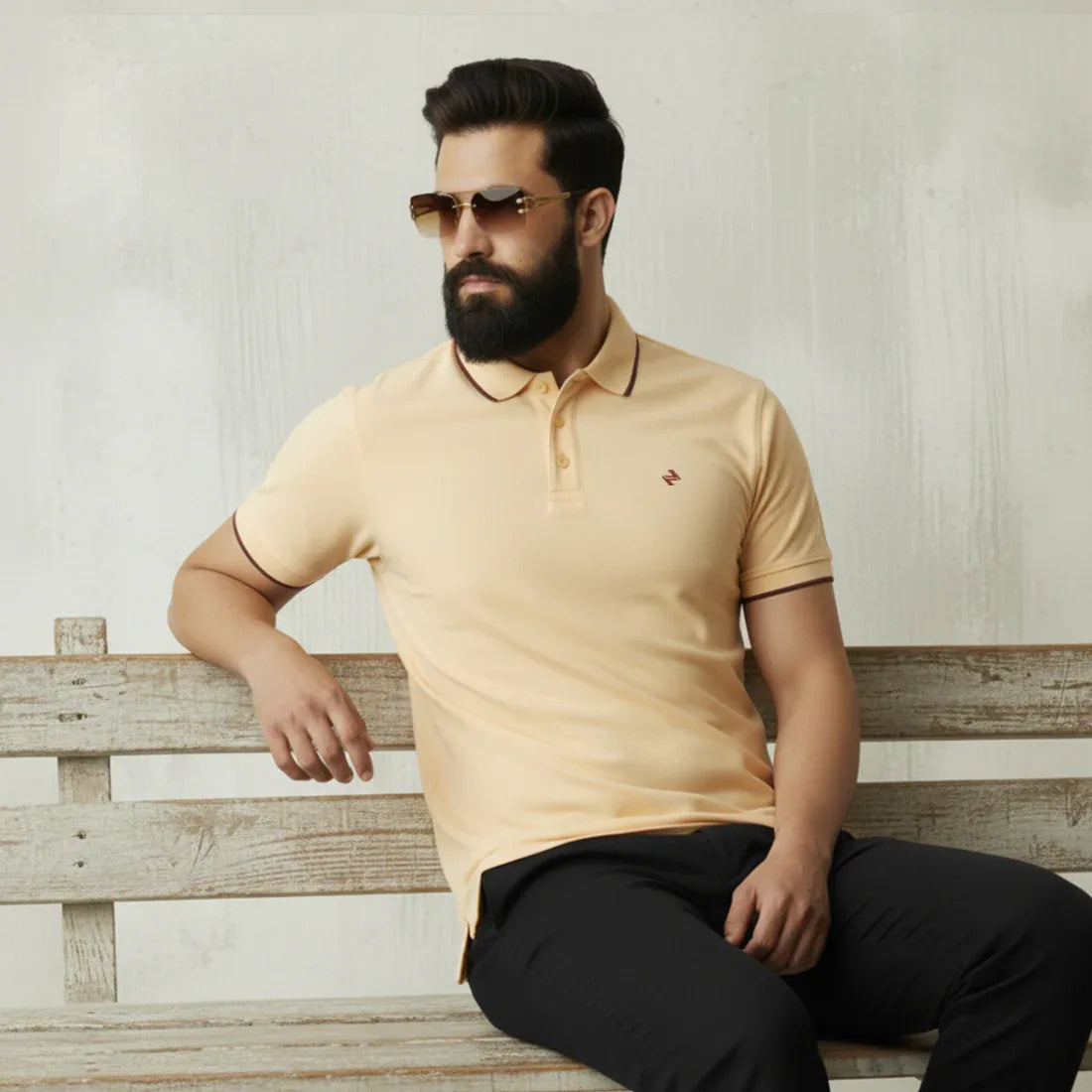 ST LV POLO - SOFT YELLOW - NAVZA