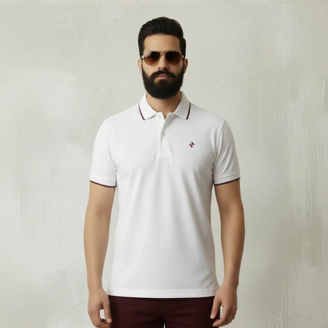 ST LV POLO - WHITE - NAVZA