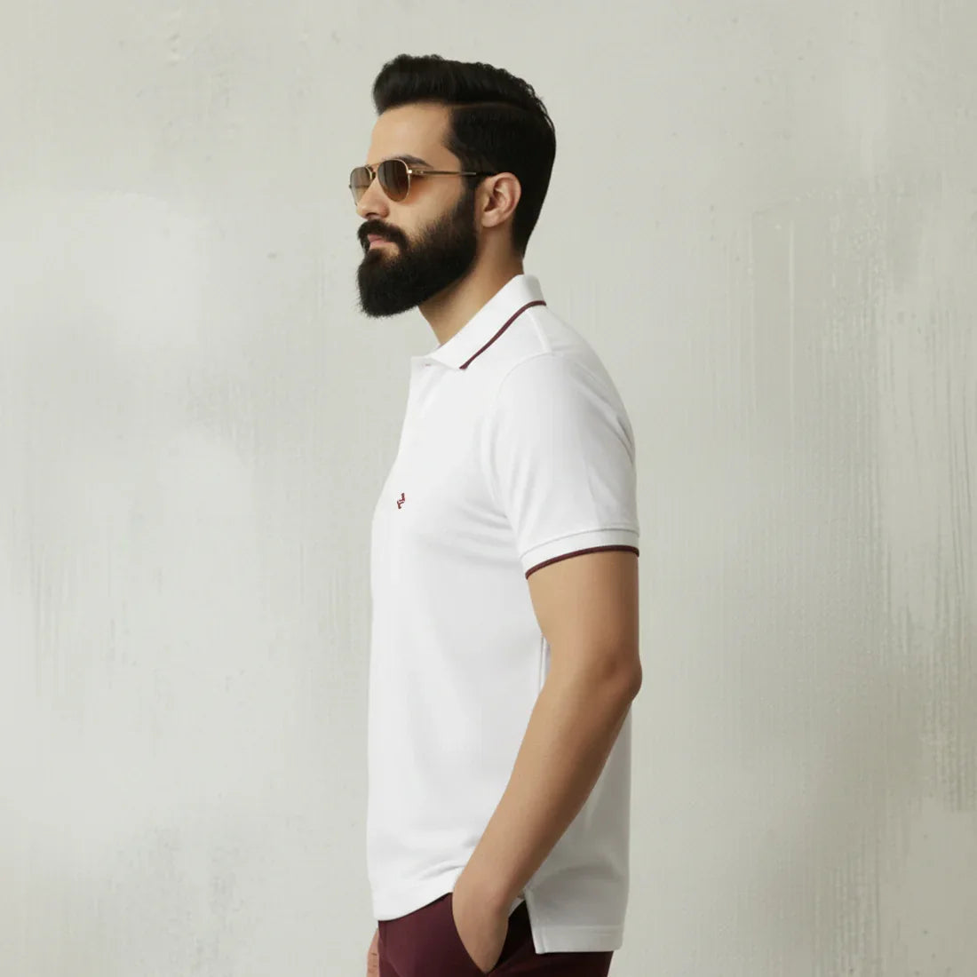 ST LV POLO - WHITE - NAVZA