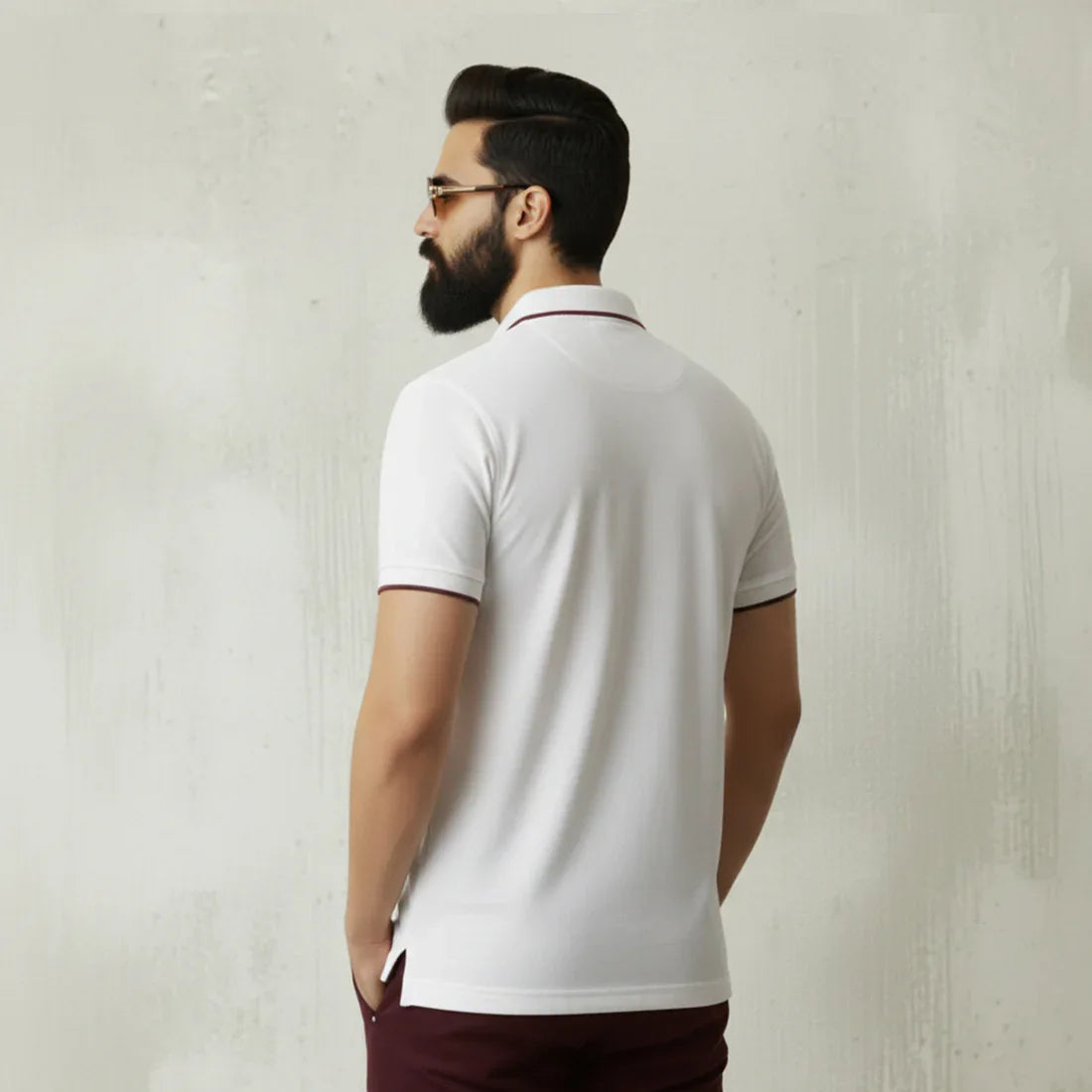 ST LV POLO - WHITE - NAVZA