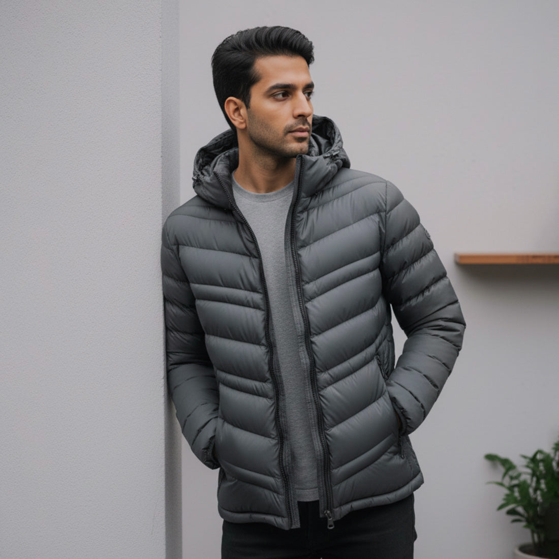 Puffer Jacket Grey | NAVZA