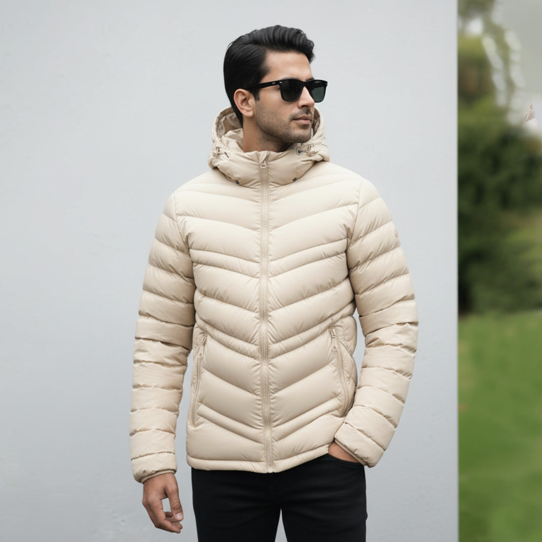Puffer Jacket Off White | NAVZA