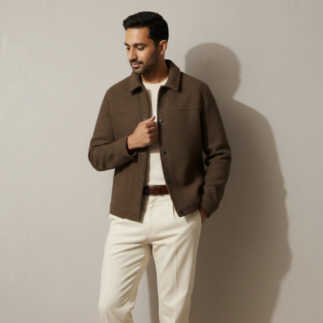 Wool Jacket Brown | NAVZA