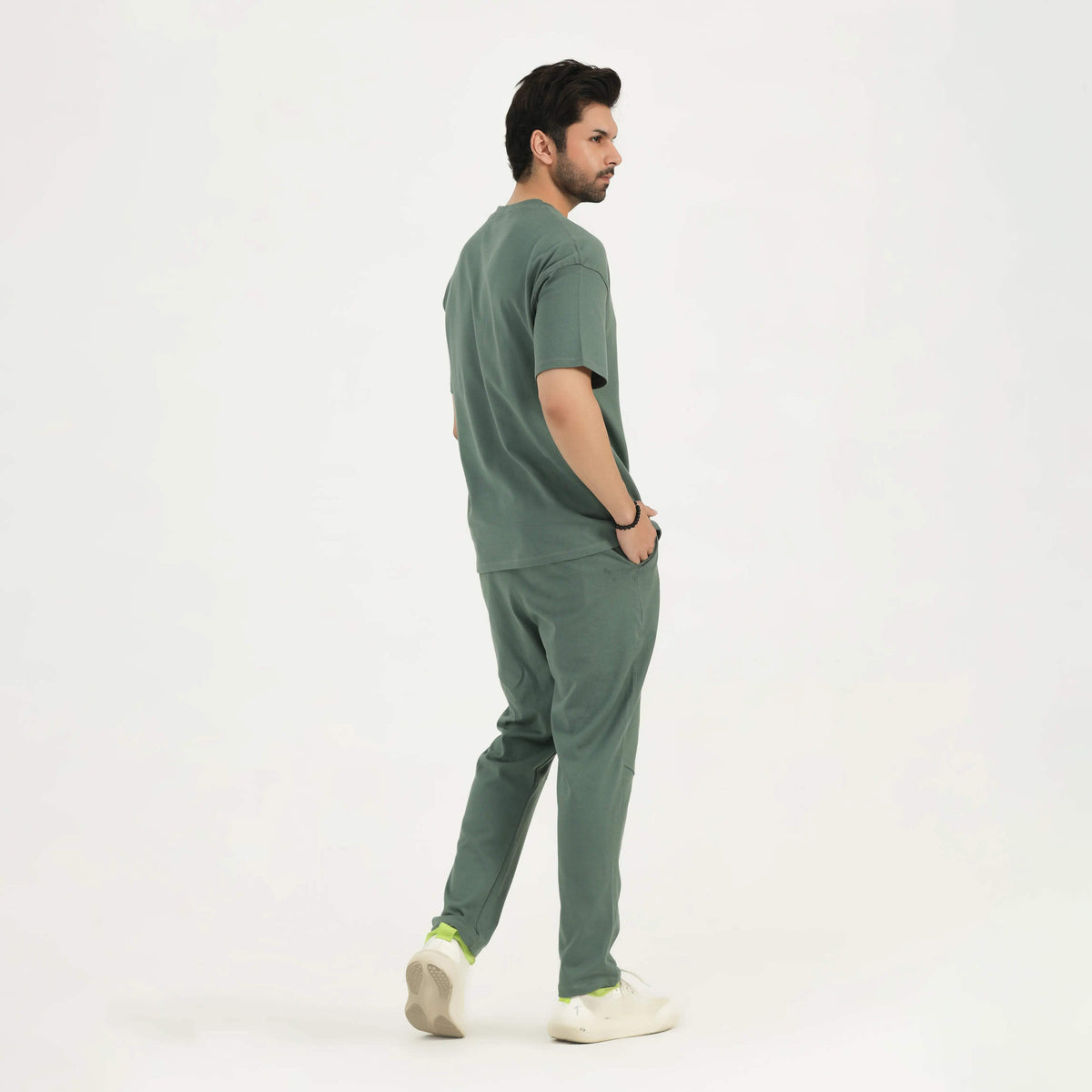 TEXTURED COTTON CO-ORD SET SAGE GREEN NAVZA
