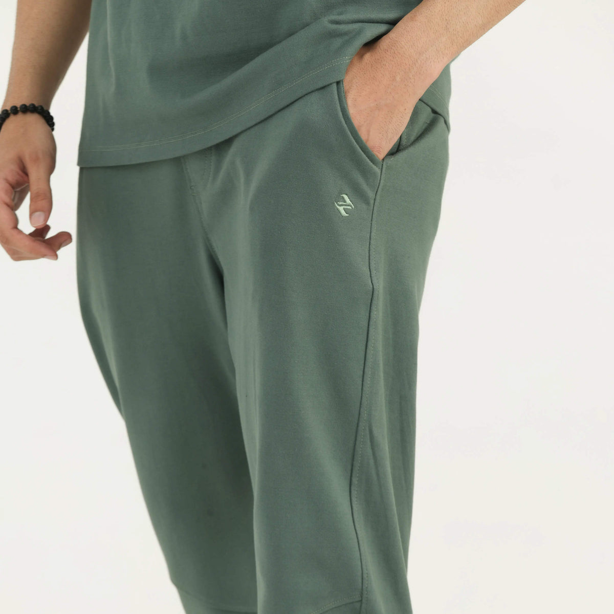 TEXTURED COTTON CO-ORD SET SAGE GREEN NAVZA