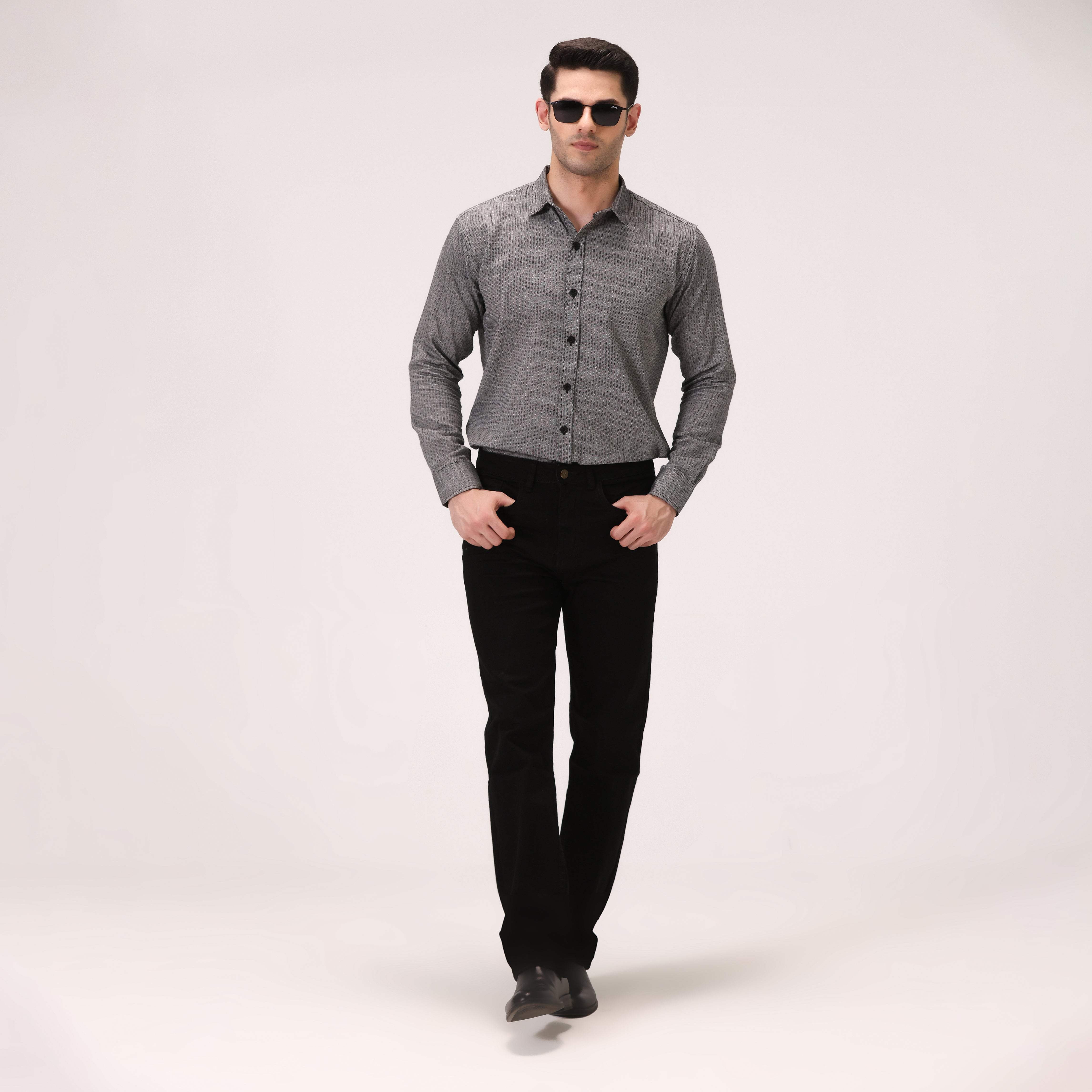 TEXTURED SHIRT – CHARCOAL