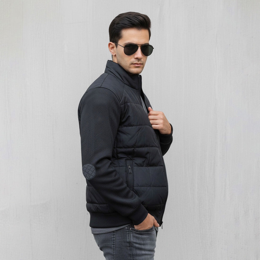Textured Jacket Navy | NAVZA