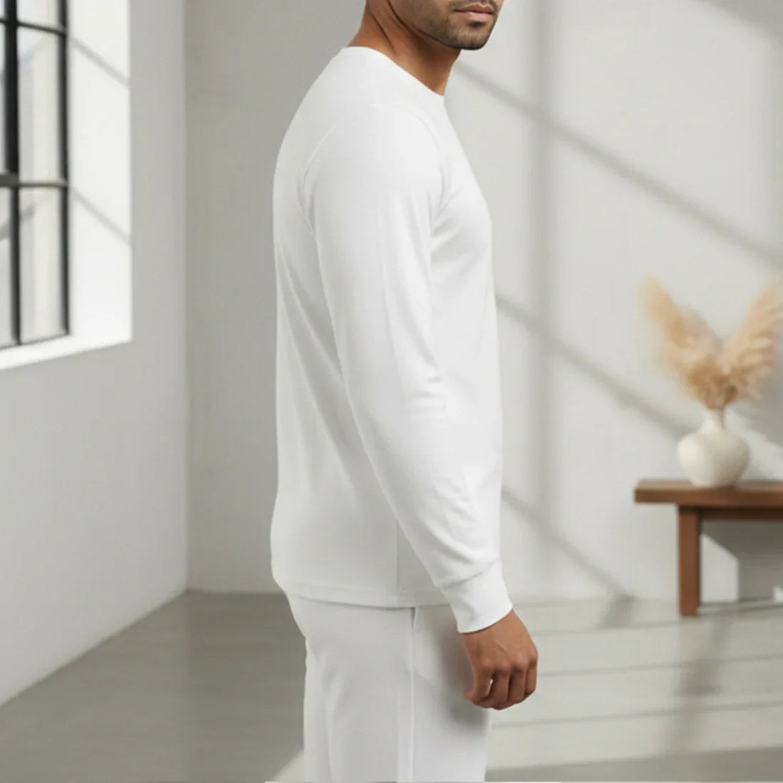 WHITE THERMAL FULL SLEEVES TOP - NAVZA