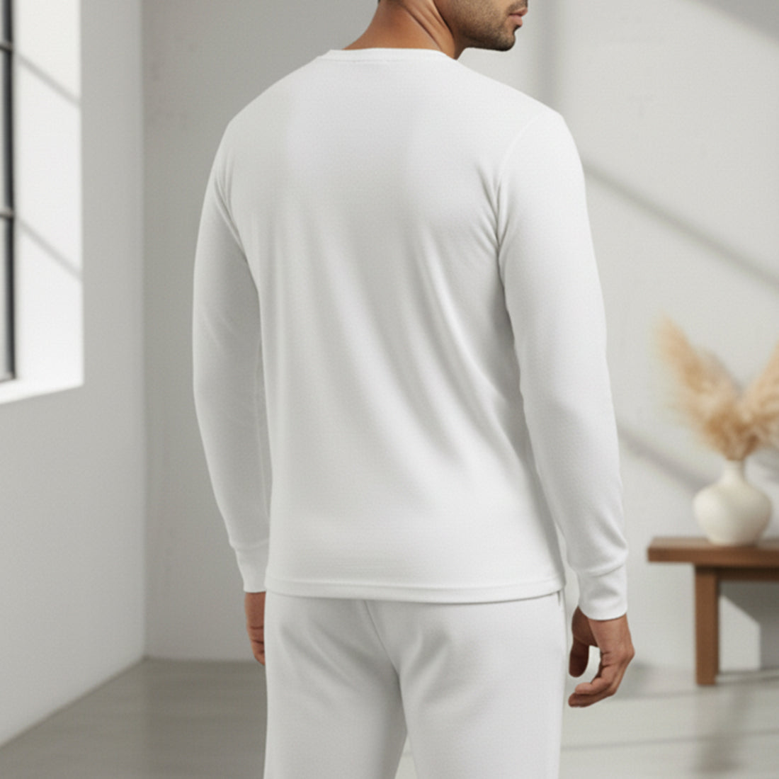 WHITE THERMAL FULL SLEEVES TOP