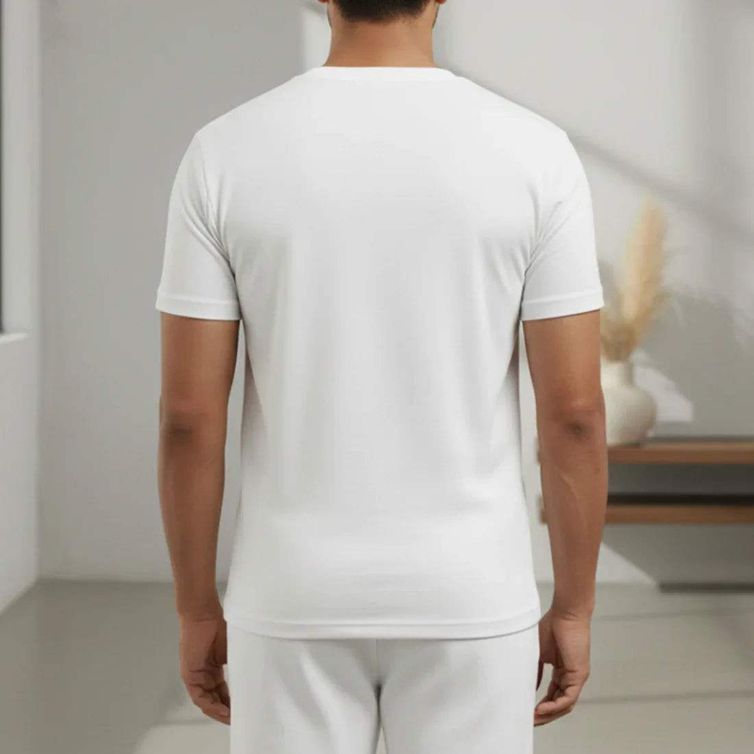 WHITE THERMAL HALF SLEEVES TOP - NAVZA