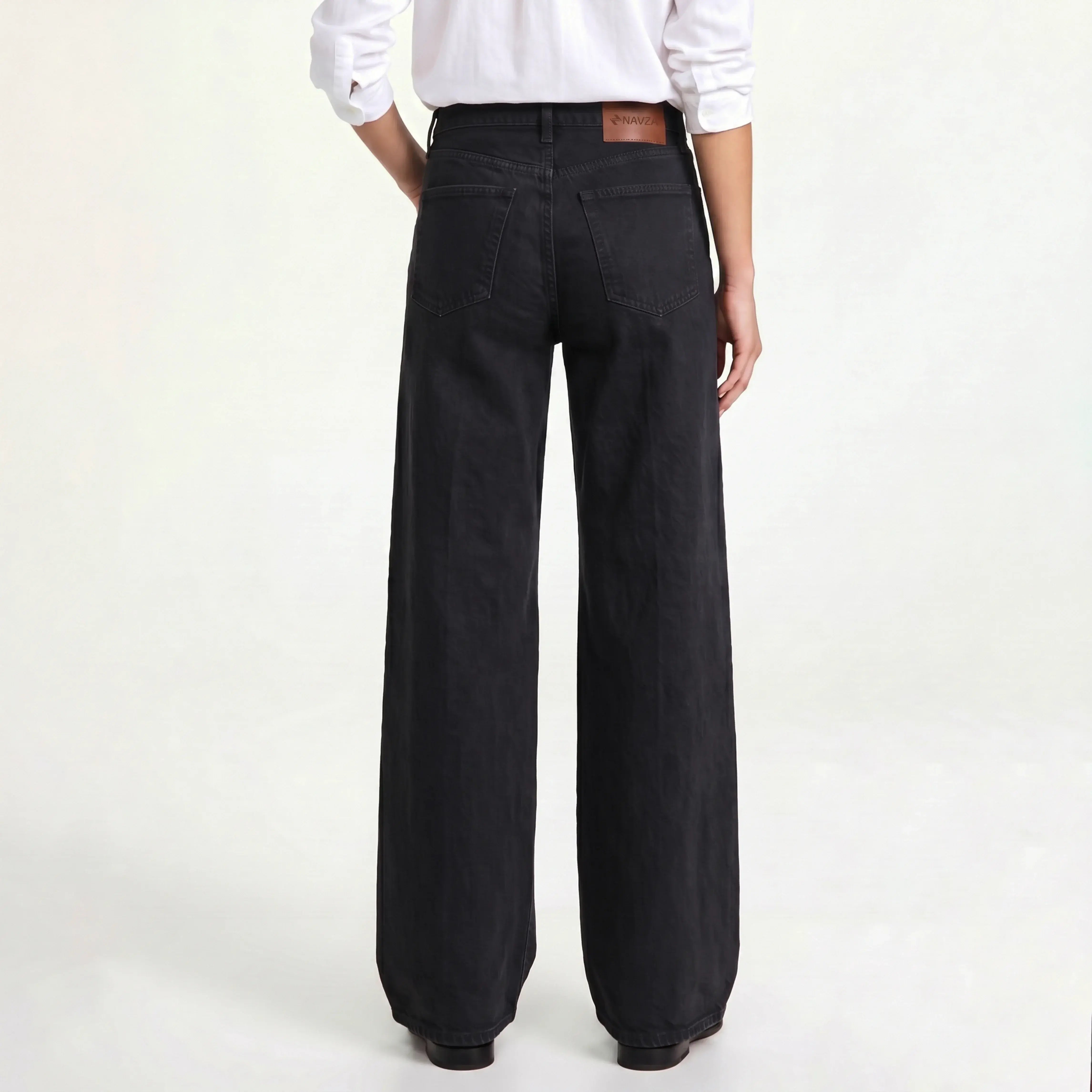 WIDE LEG DENIM - CHARCOAL BLACK