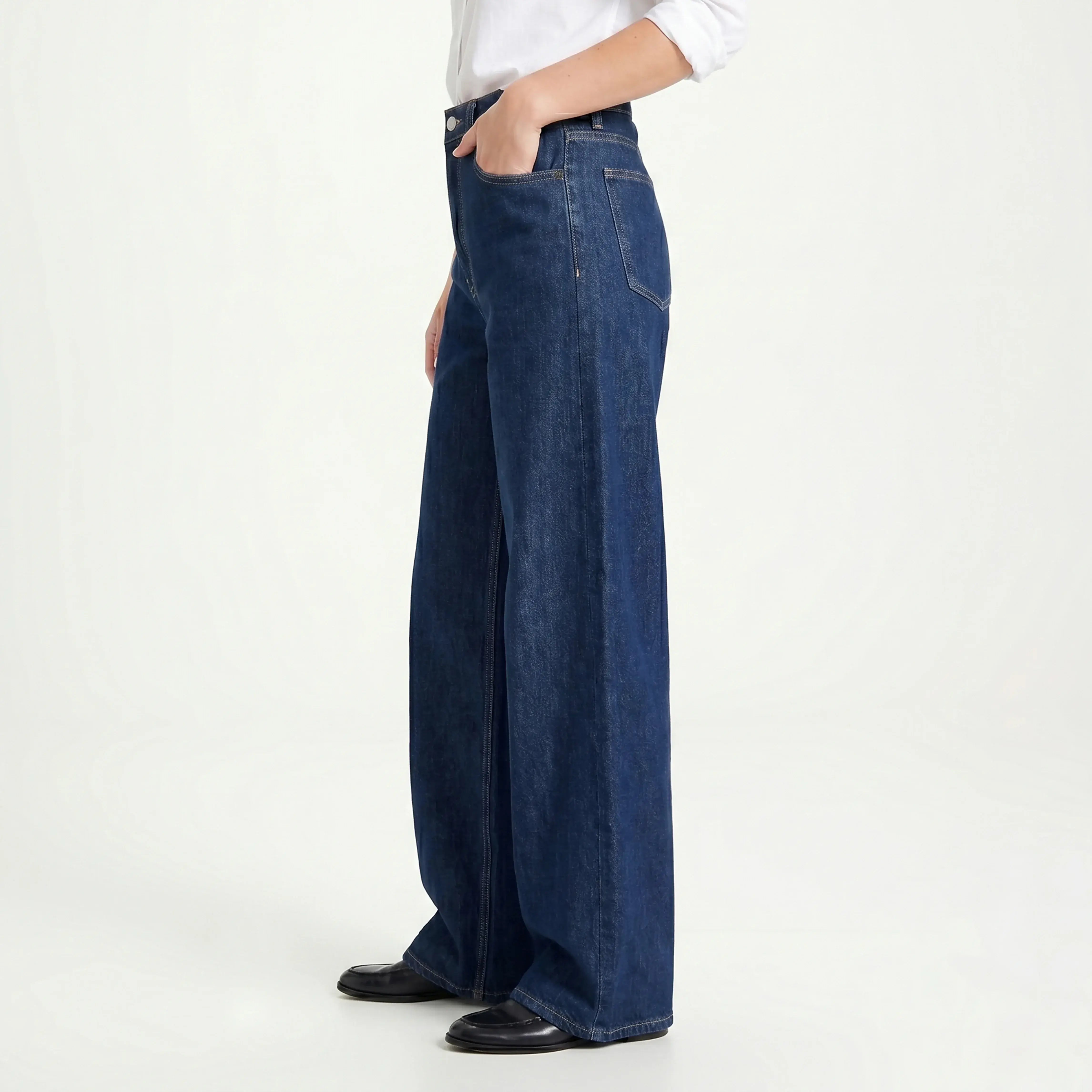 WIDE LEG DENIM - DARK BLUE
