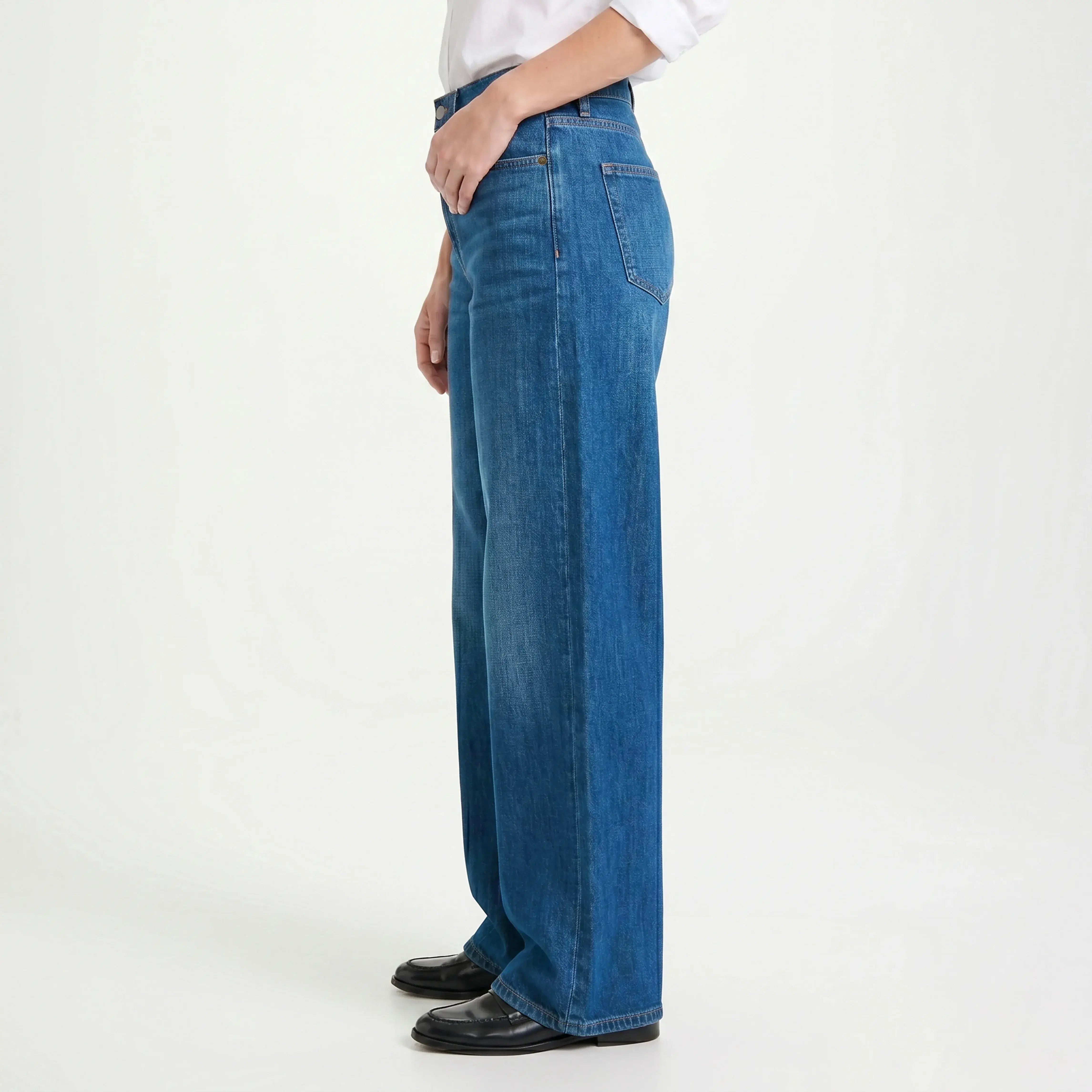 WIDE LEG DENIM - MEDIUM BLUE
