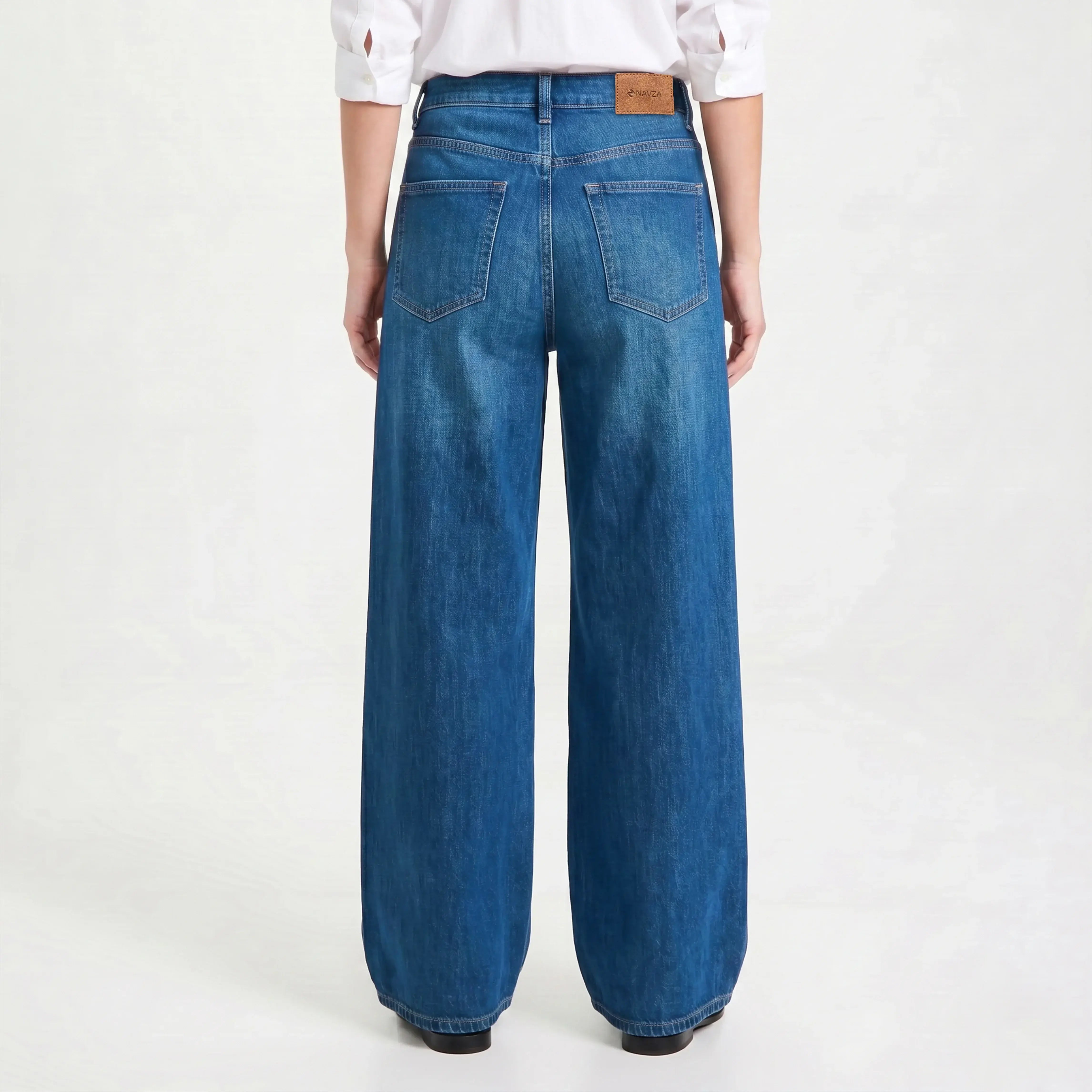 WIDE LEG DENIM - MEDIUM BLUE