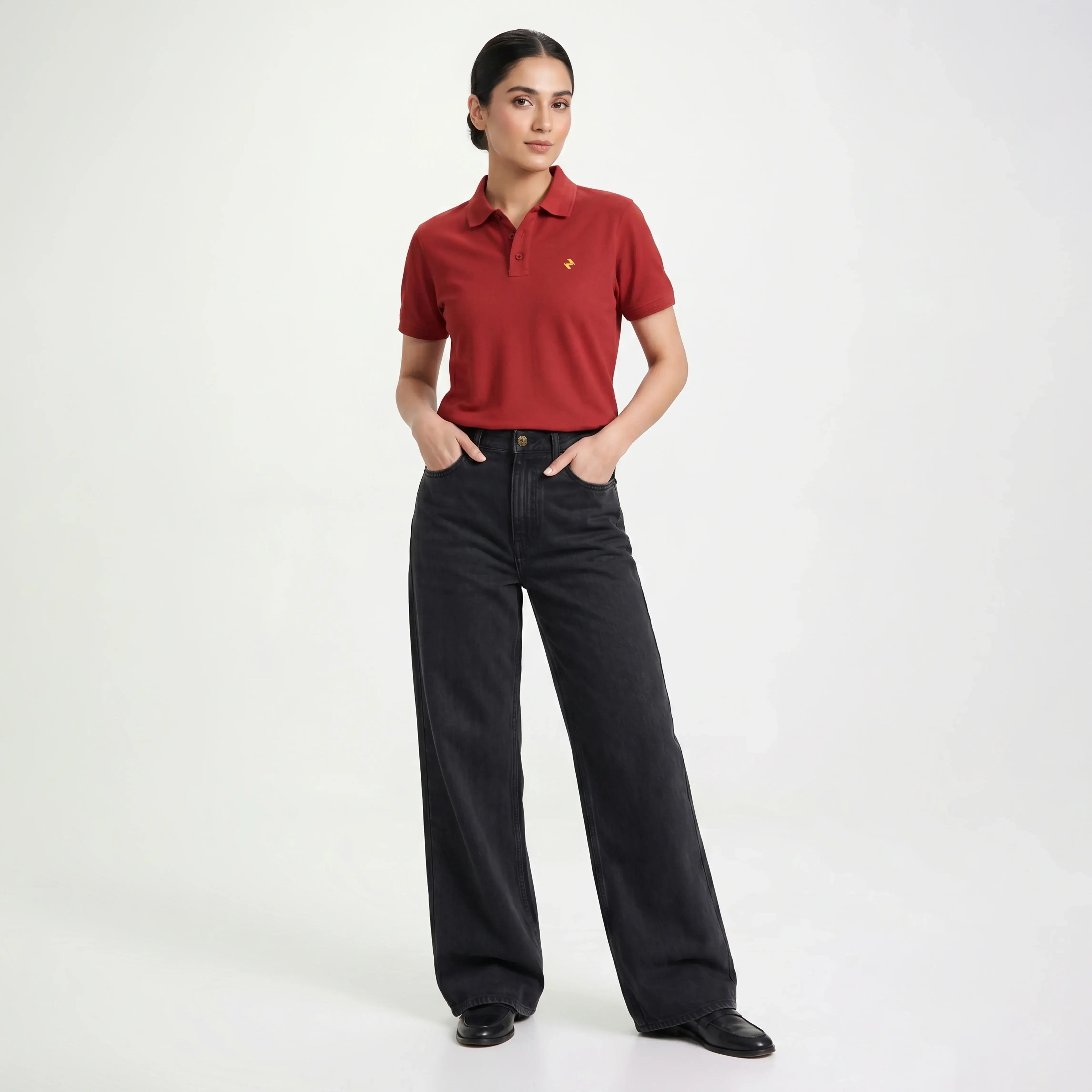 WIDE LEG DENIM - CHARCOAL BLACK