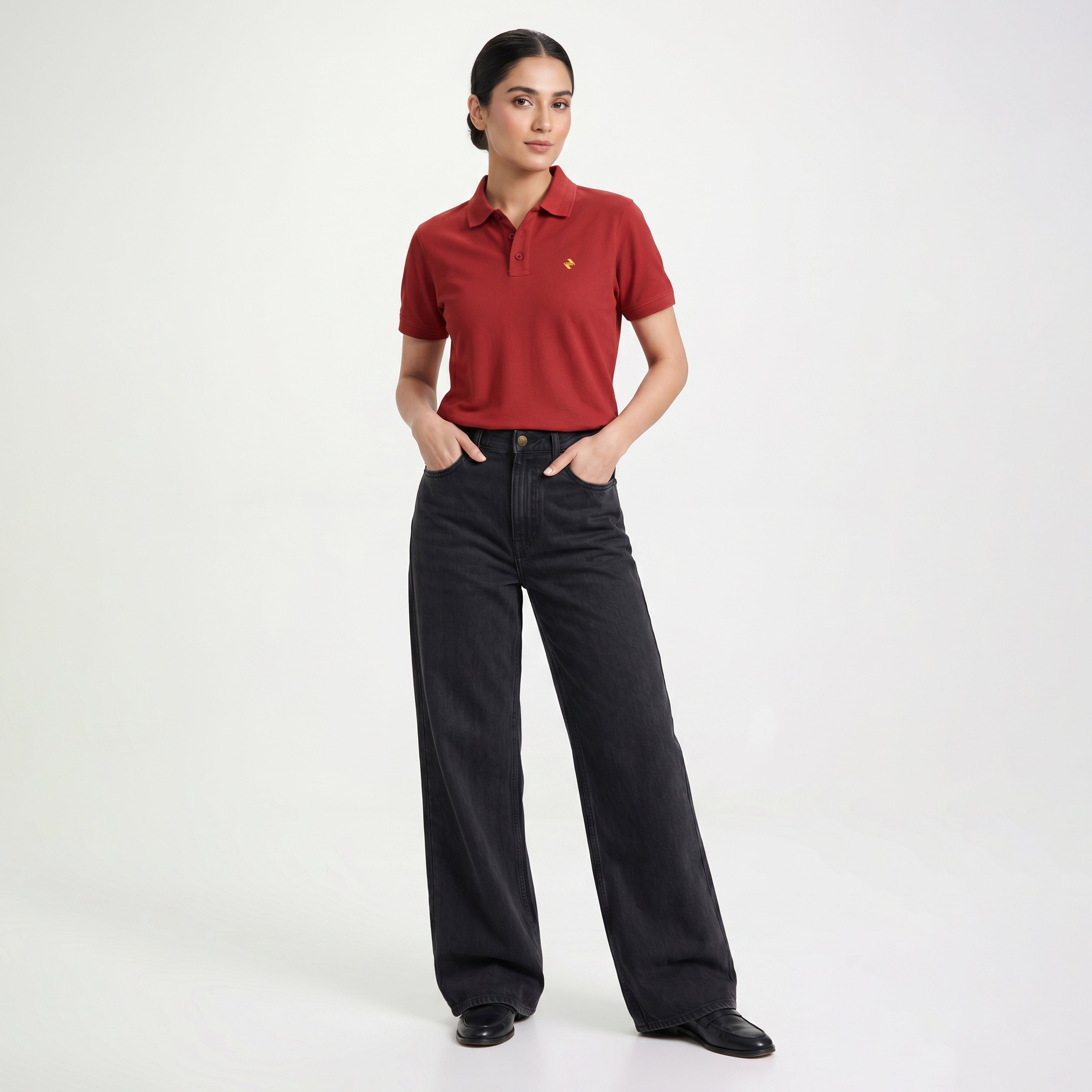 WIDE LEG DENIM - CHARCOAL BLACK