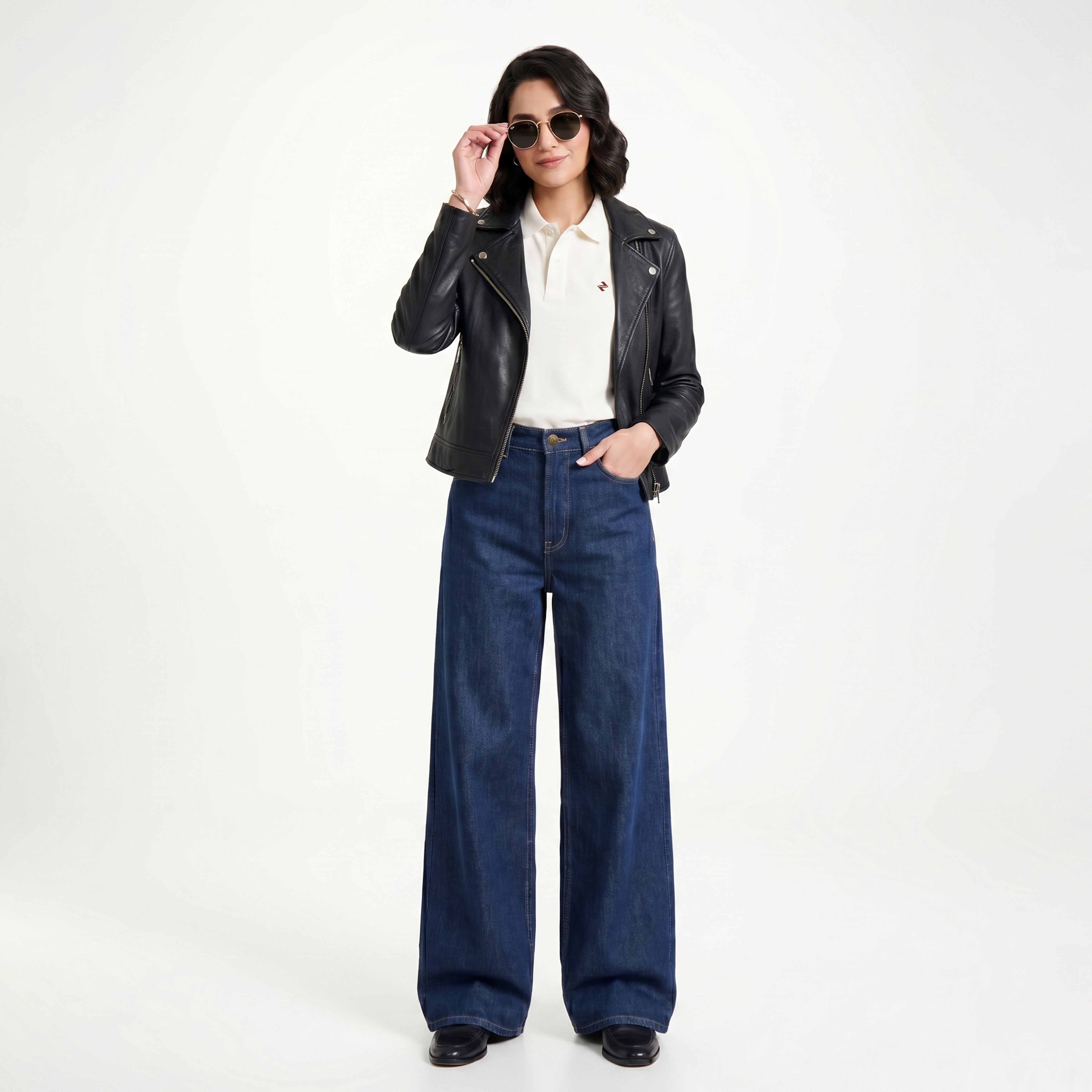 WIDE LEG DENIM - DARK BLUE