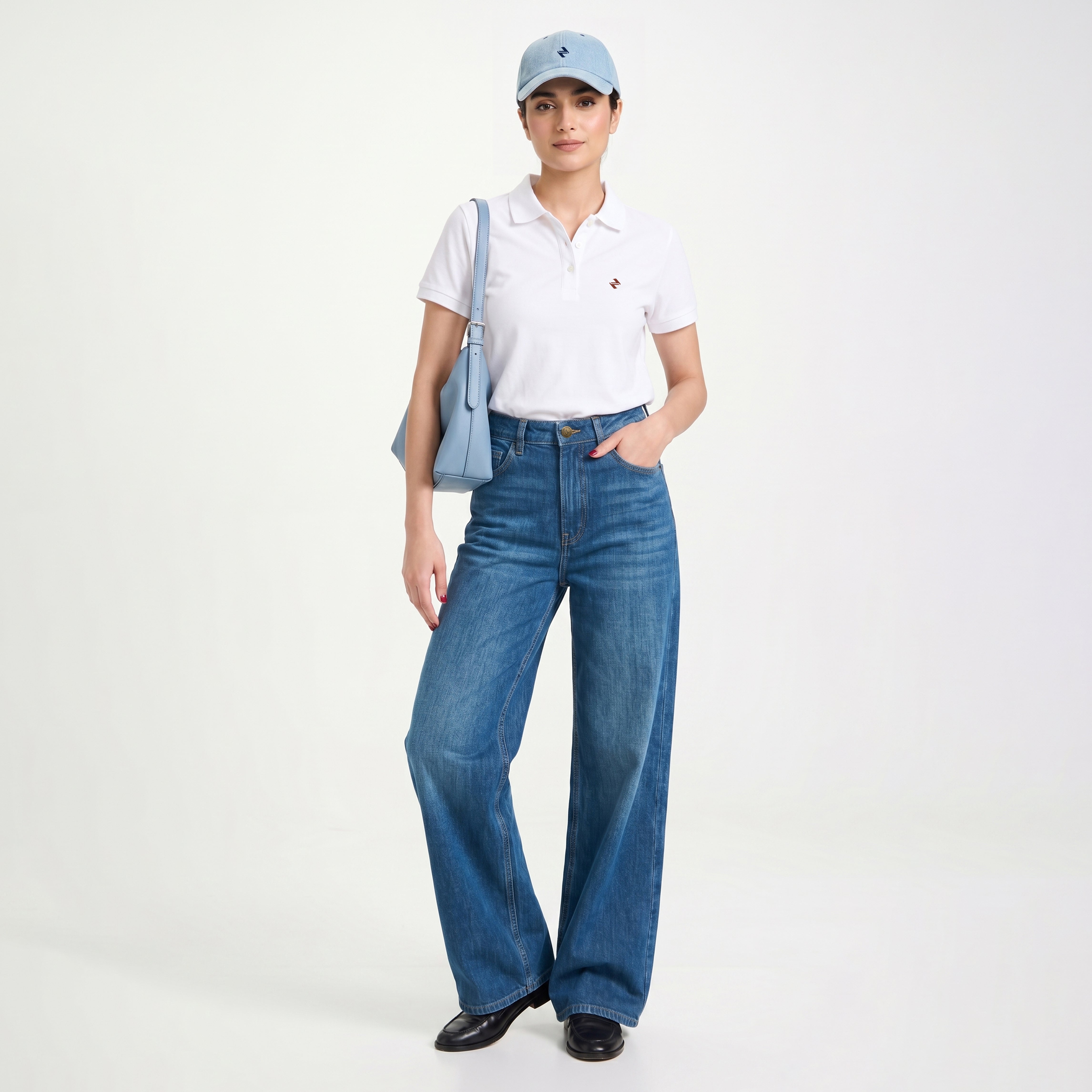 WIDE LEG DENIM - MEDIUM BLUE