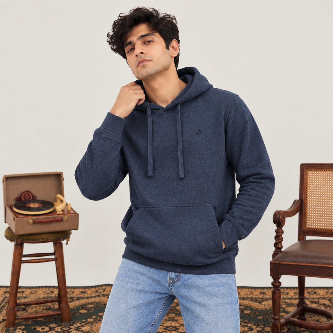 WINTER MEN ML PULLOVER HOODIE – DENIM