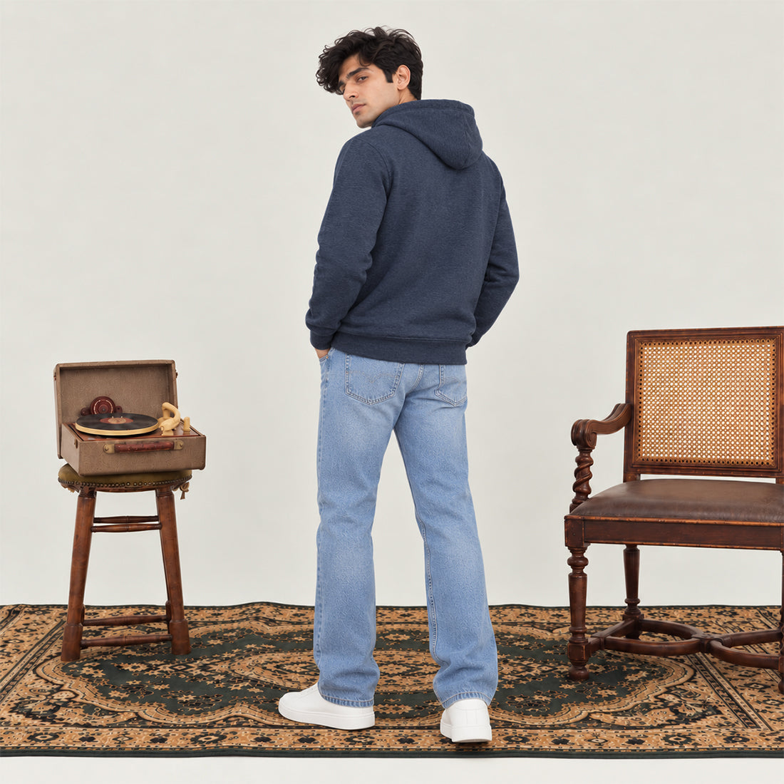 WINTER MEN ML PULLOVER HOODIE – DENIM