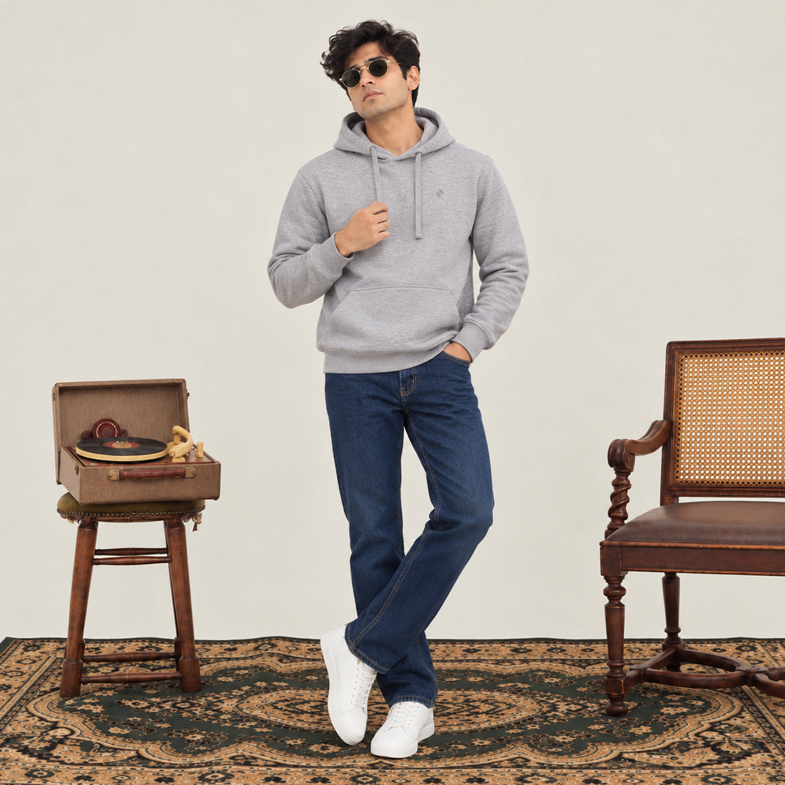 WINTER MEN ML PULLOVER HOODIE – GREY