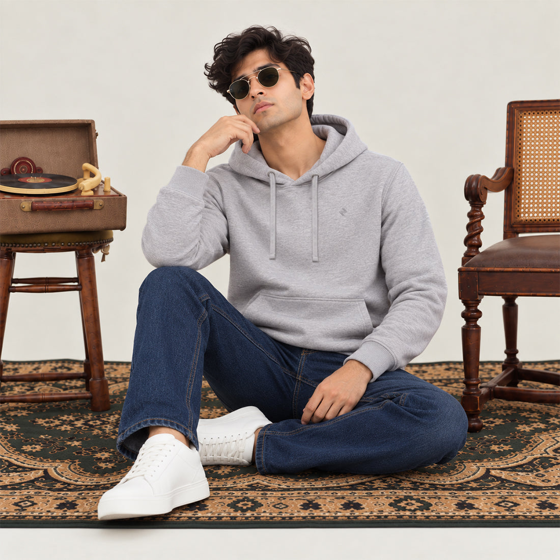 WINTER MEN ML PULLOVER HOODIE – GREY