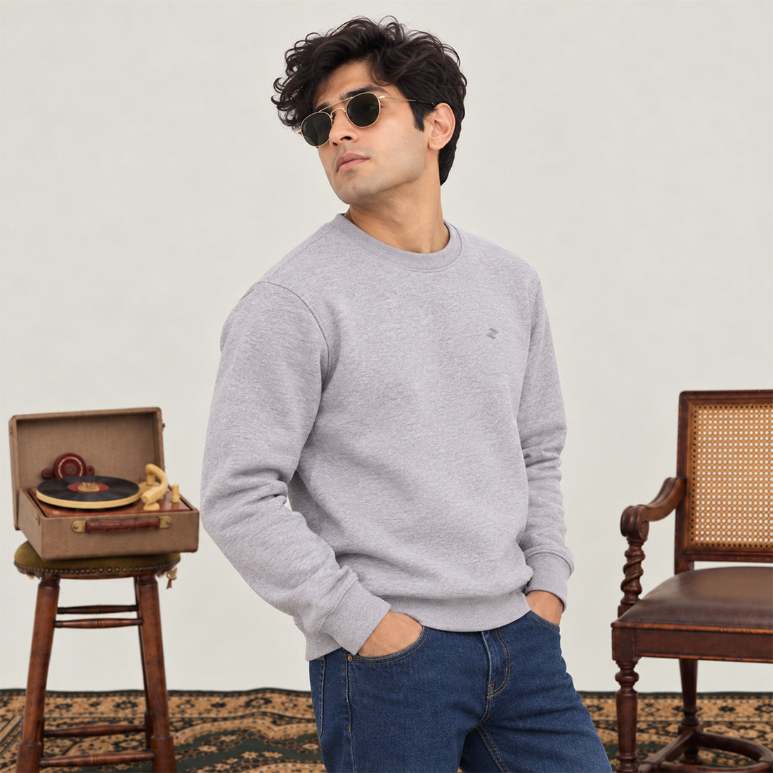 MEN SWEATSHIRT GREY NAVZA