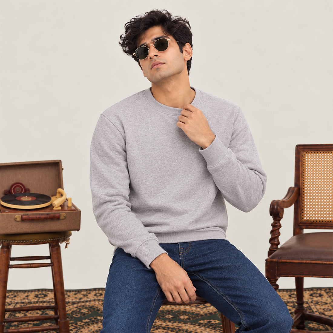 MEN SWEATSHIRT GREY NAVZA