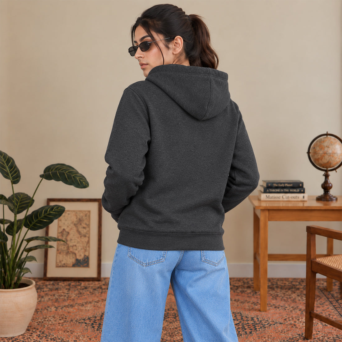 WINTER WOMEN ML PULLOVER HOODIE - CHARCOAL