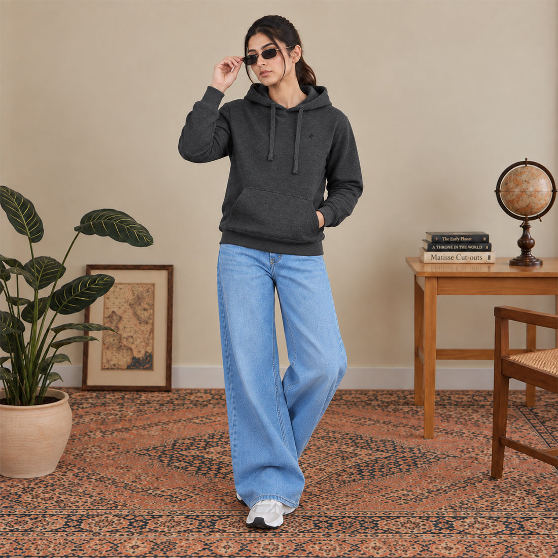 WINTER WOMEN ML PULLOVER HOODIE - CHARCOAL
