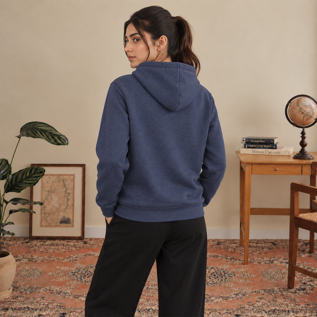 WINTER WOMEN ML PULLOVER HOODIE - DENIM