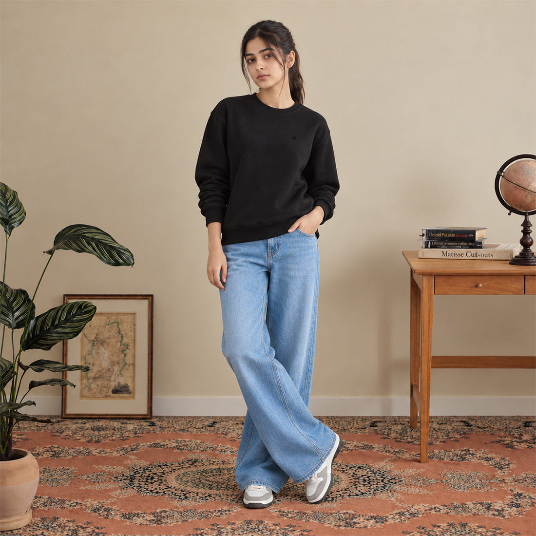 WOMEN SWEATSHIRT BLACK NAVZA